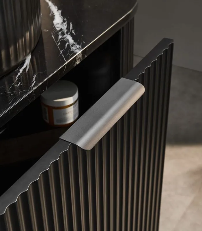 CETO AVOLON 740mm Matt Black Wall Hung Vanity Cabinet Sideview