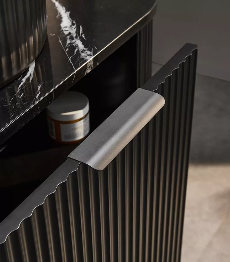 CETO AVOLON 740mm Matt Black Wall Hung Vanity Cabinet Sideview