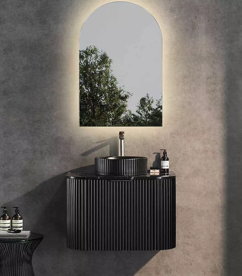 CETO AVOLON 740mm Matt Black Wall Hung Vanity Cabinet Frontview
