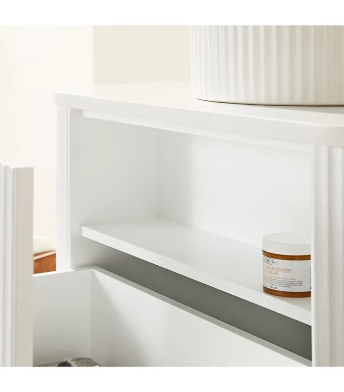 CETO AVOLON 740mm/890mm Matt White Wall Hung Vanity Cabinet Interior View