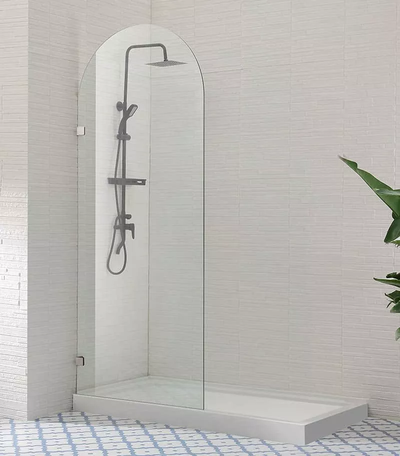 Chrome Arch Frameless Single Shower Screen Panel