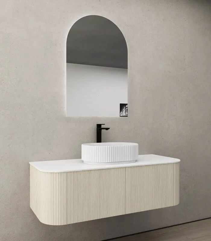 CETO Bronte 1184mm Coastal Oak Wall Hung Vanity Cabinet Sideview