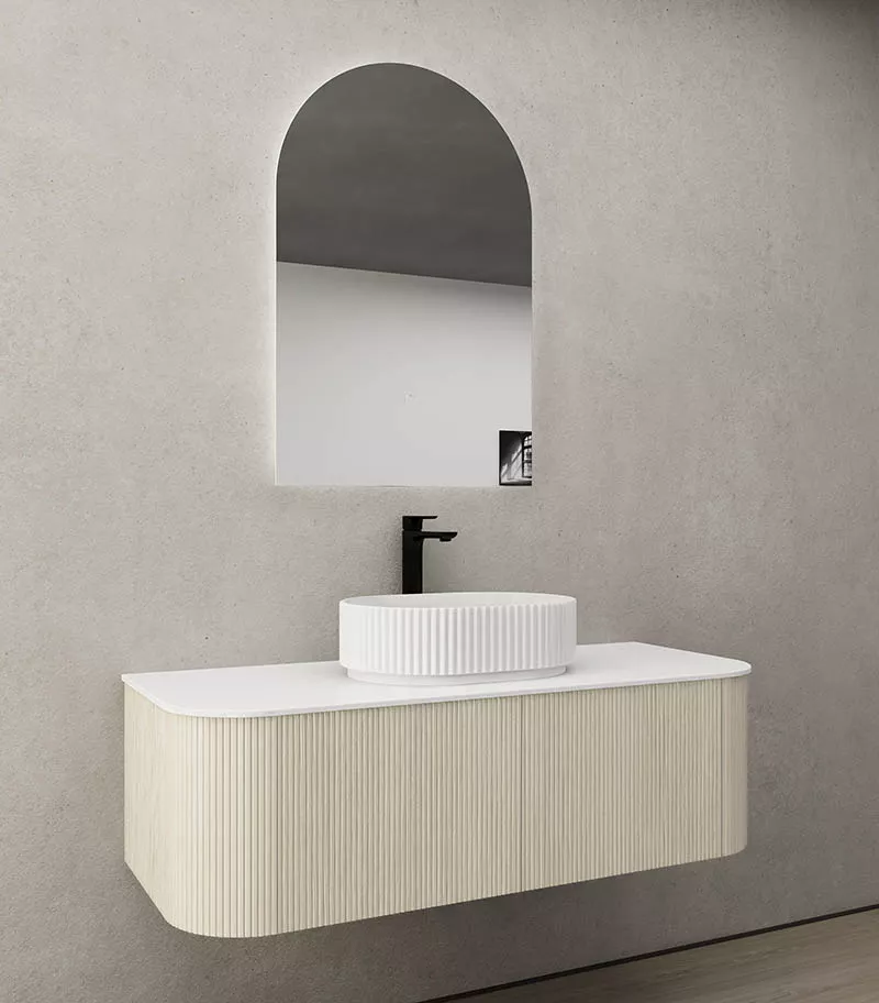 CETO Bronte 1184mm Coastal Oak Wall Hung Vanity Cabinet Sideview