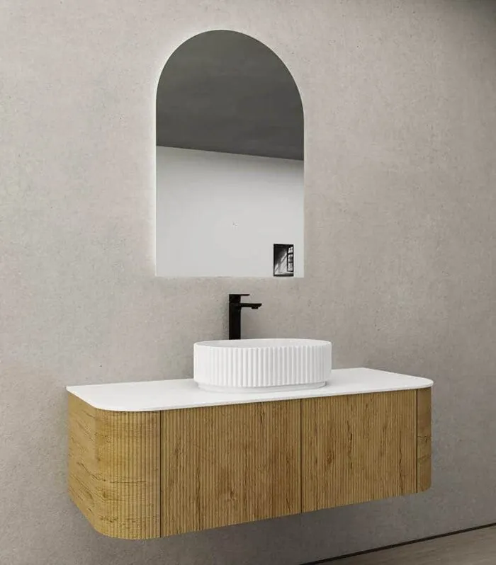 CETO Bronte 1184mm Prime Oak Wall Hung Vanity Cabinet Sideview