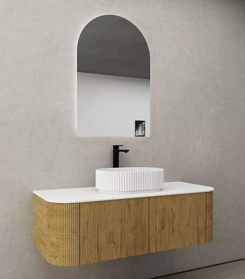 CETO Bronte 1184mm Prime Oak Wall Hung Vanity Cabinet Sideview