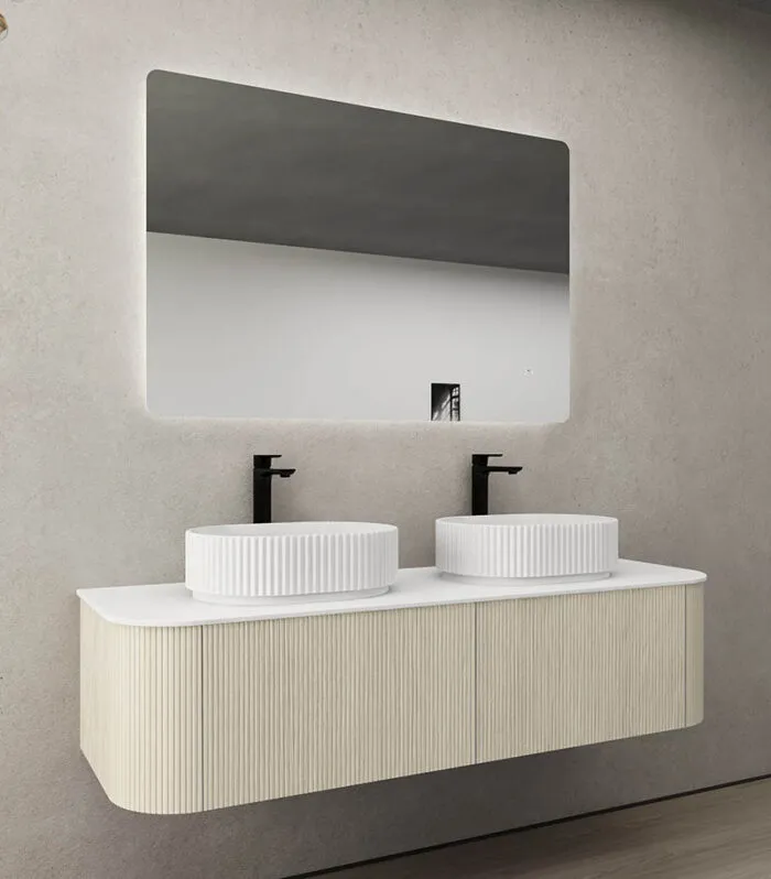 CETO Bronte 1488mm Coastal Oak Wall Hung Vanity Cabinet Sideview