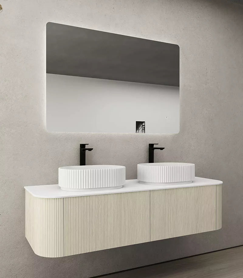 CETO Bronte 1488mm Coastal Oak Wall Hung Vanity Cabinet Sideview