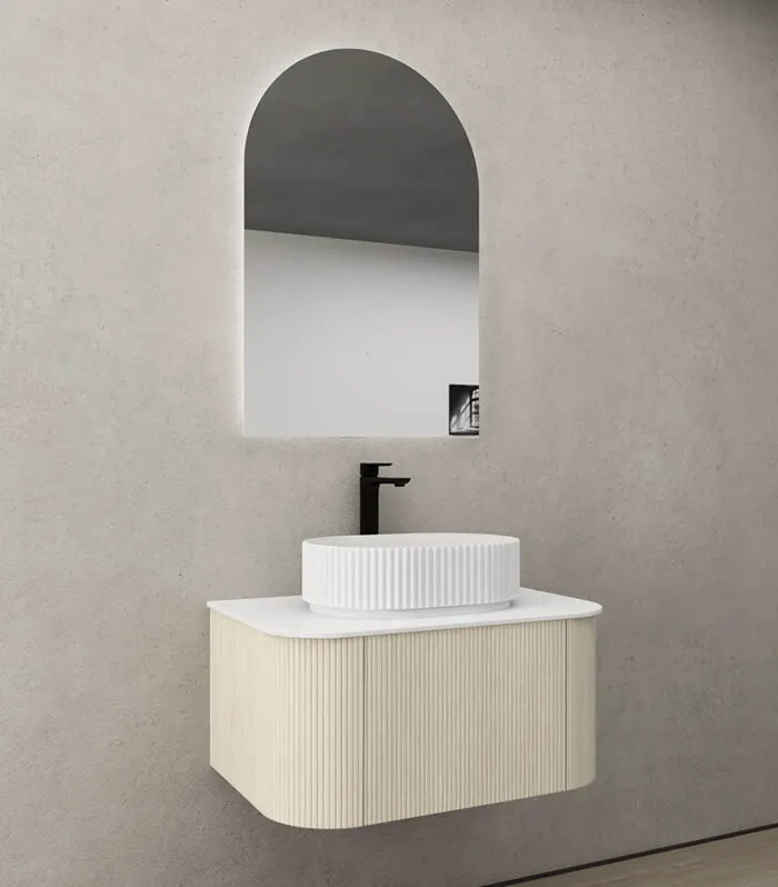 CETO Bronte 740mm Coastal Oak Wall Hung Vanity Cabinet Sideview