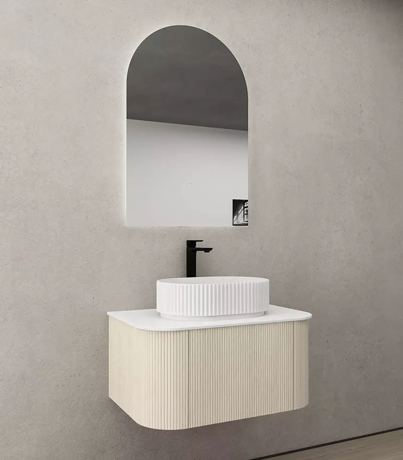 CETO Bronte 740mm Coastal Oak Wall Hung Vanity Cabinet Sideview