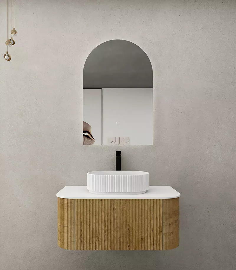 CETO Bronte 890mm Prime Oak Wall Hung Vanity Cabinet