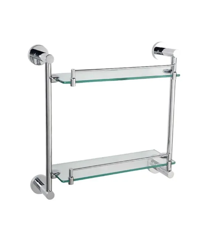 Loui Double Shower Glass Shelf - Chrome