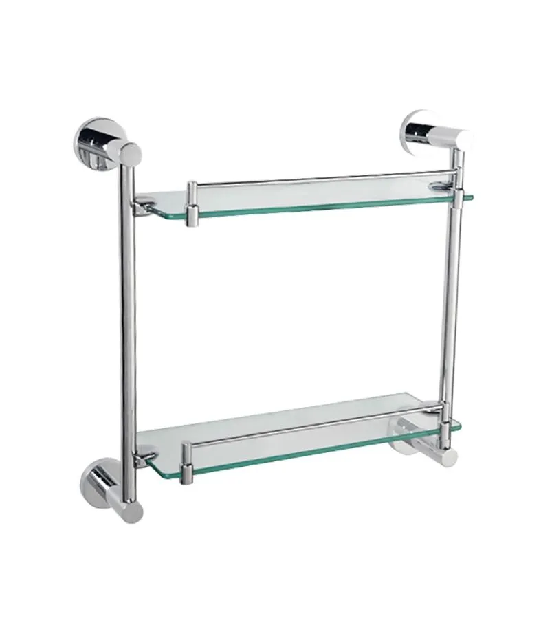 Loui Double Shower Glass Shelf - Chrome