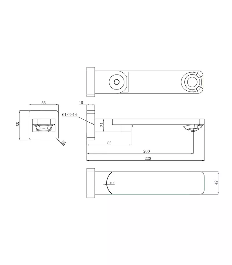 Ruki Swivel Basin/Bath Spout - Specification