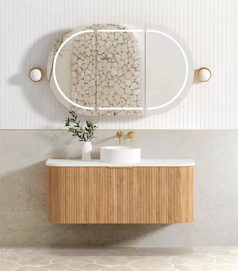 Bondi Woodland Oak 1200mm Plywood Wall Hung Vanity