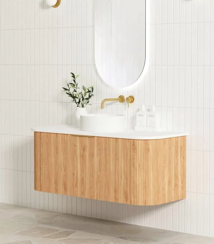 Bondi Woodland Oak 1200mm Plywood Wall Hung Vanity Sideview