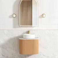 Bondi Woodland Oak 600mm Plywood Wall Hung Vanity Background Bondi Woodland Oak 600mm Plywood Wall Hung Vanity Background