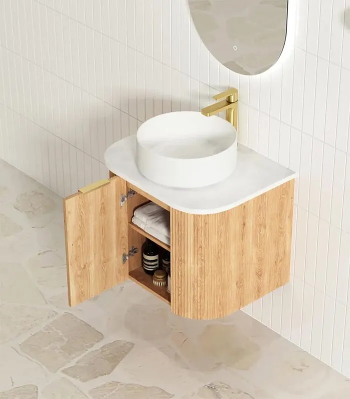 Bondi Woodland Oak 600mm Plywood Wall Hung Vanity Interior