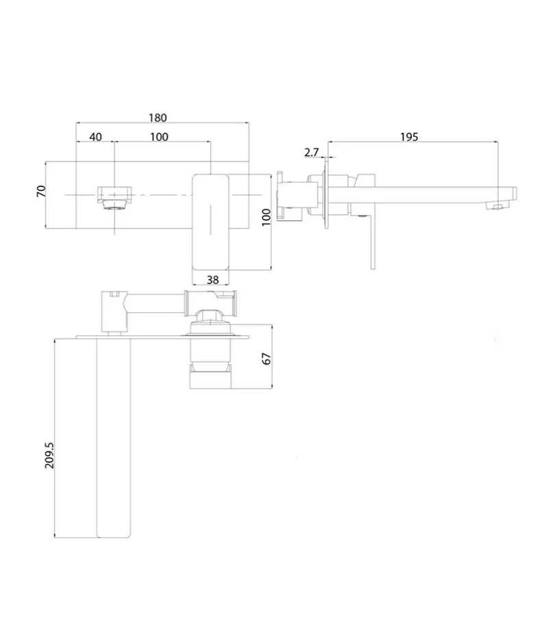 IKON Ceram Wall Mount Basin or Bath Mixer Specification