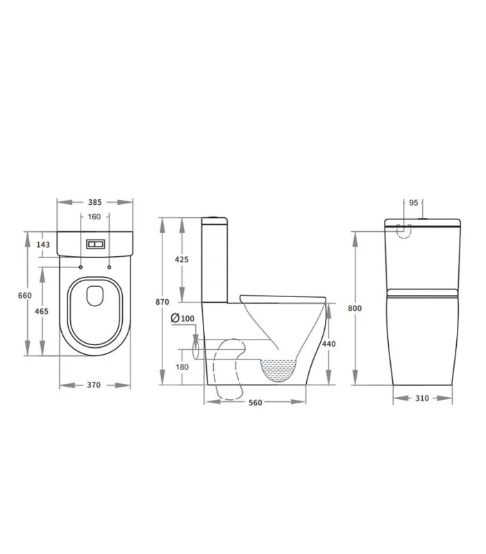 Reno 028 Rimless & Tornado Wall Faced Universal Toilet Suite Specification