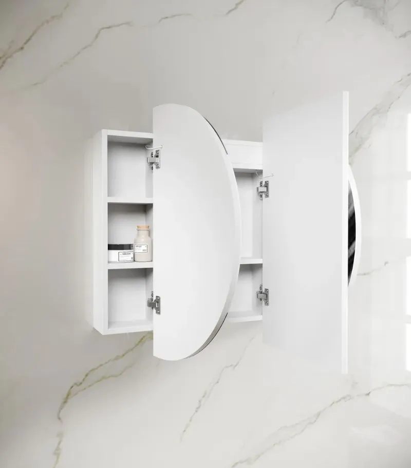 Bondi LED Shaving Cabinet - Matte White Interior Left Side Open