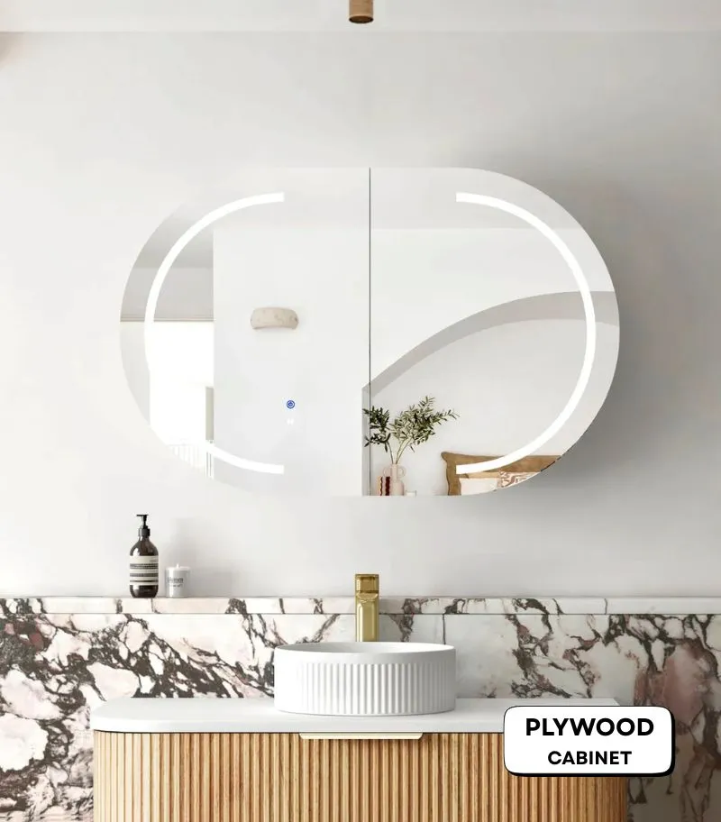 Bondi LED 900x600mm Shaving Cabinet - Woodland Oak