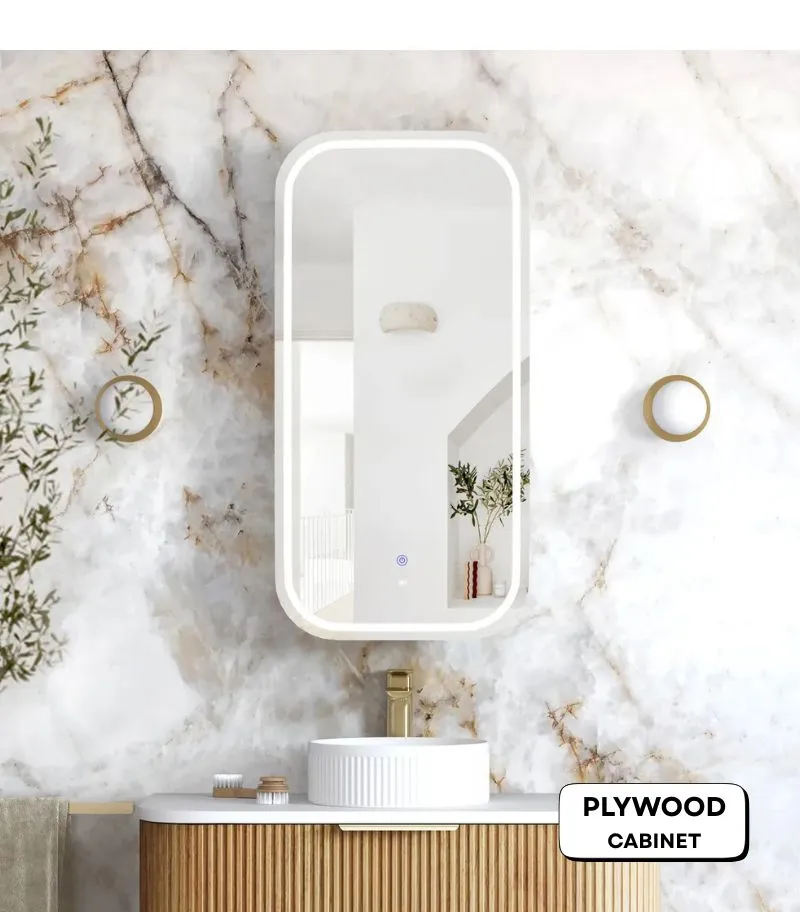 Newport LED 450 x 900mm Shaving Cabinet - Woodland Oak
