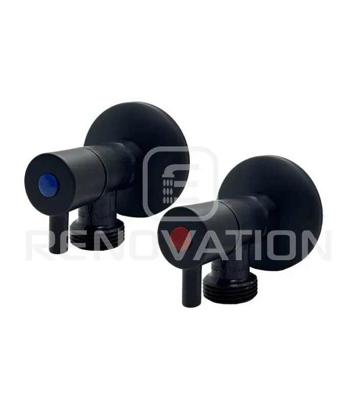 Dan Elle Matt Black 1/4 Turn Ceramic Disk Washing Machine Stops
