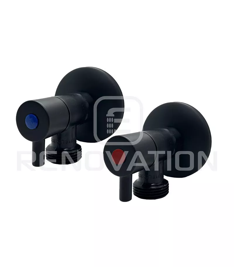 Dan Elle Matt Black 1/4 Turn Ceramic Disk Washing Machine Stops