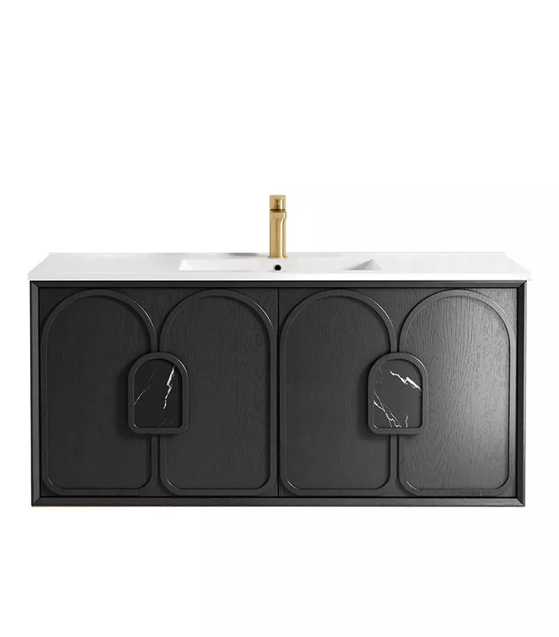 Laguna Black Oak 1200mm Wall Hung Vanity Cabinet Ceramic Top