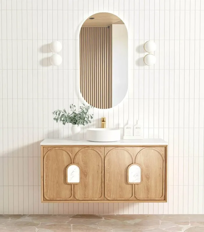 Laguna Natural American Oak 1200mm Wall Hung Vanity Cabinet