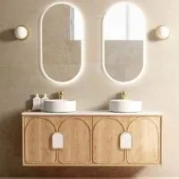 Laguna Natural American Oak 1500mm Wall Hung Vanity Cabinet Laguna Natural American Oak 1500mm Wall Hung Vanity Cabinet