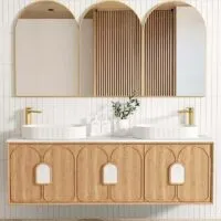 Laguna Natural American Oak 1800mm Wall Hung Vanity Cabinet Laguna Natural American Oak 1800mm Wall Hung Vanity Cabinet