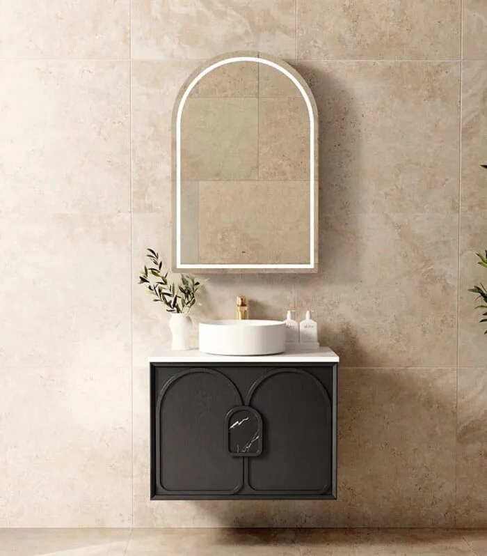 Laguna 750mm Wall Hung Vanity - Black Oak