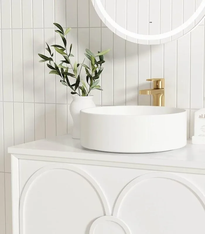 Laguna Satin White 750mm Wall Hung Vanity Cabinet - Pure White top view