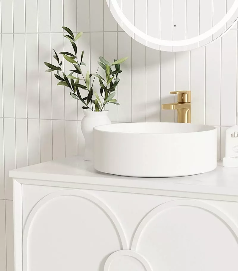 Laguna Satin White 750mm Wall Hung Vanity Cabinet - Pure White top view
