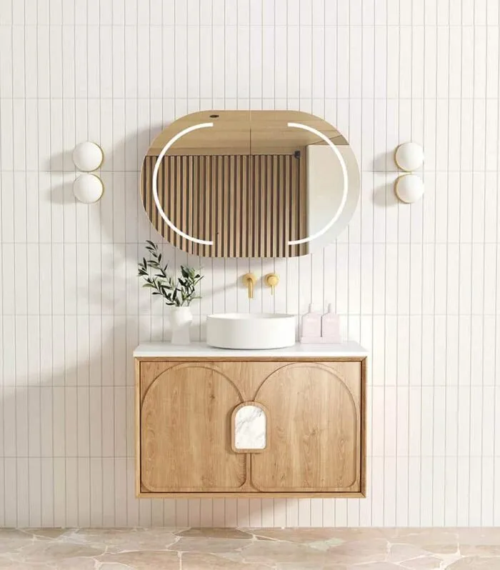 Laguna Natural American Oak 900mm Wall Hung Vanity Cabinet