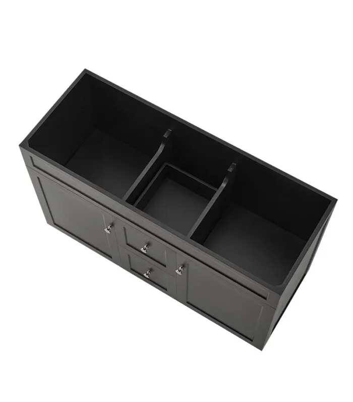 Harrington Matt Black 1200mm Double Bowls PVC Freestanding Vanity Cabinet Only