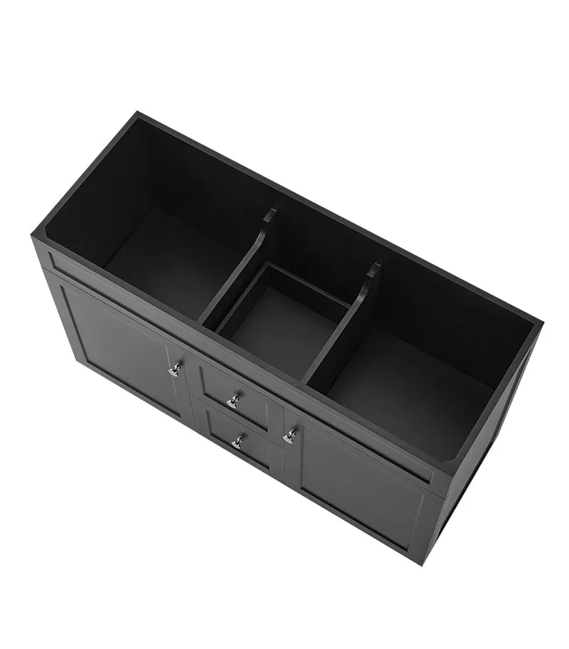 Harrington Matt Black 1200mm Double Bowls PVC Freestanding Vanity Cabinet Only