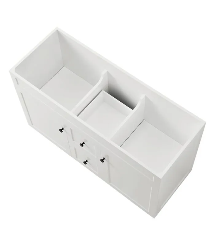 Harrington Matt White 1200mm Double Bowls PVC Freestanding Vanity Cabinet Only