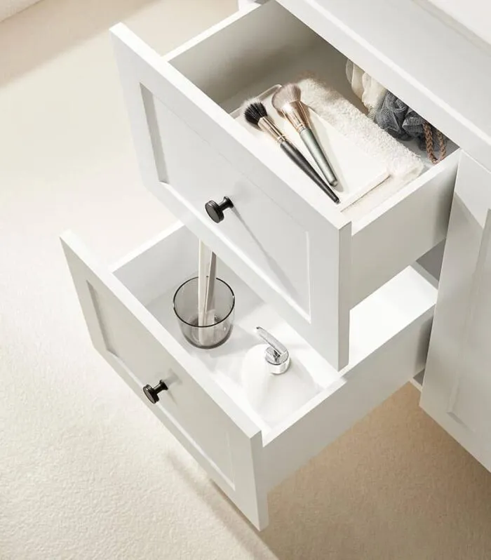 Harrington Matt White 1200mm Single Bowl PVC Freestanding Vanity Drawers Only