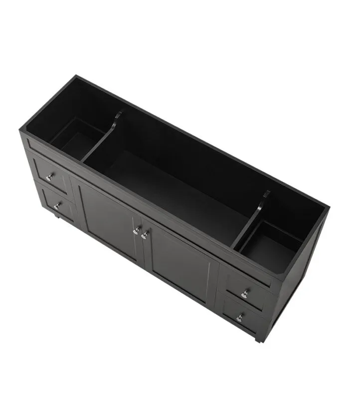 Harrington Matt Black 1500mm Single Bowl PVC Freestanding Vanity Cabinet Only