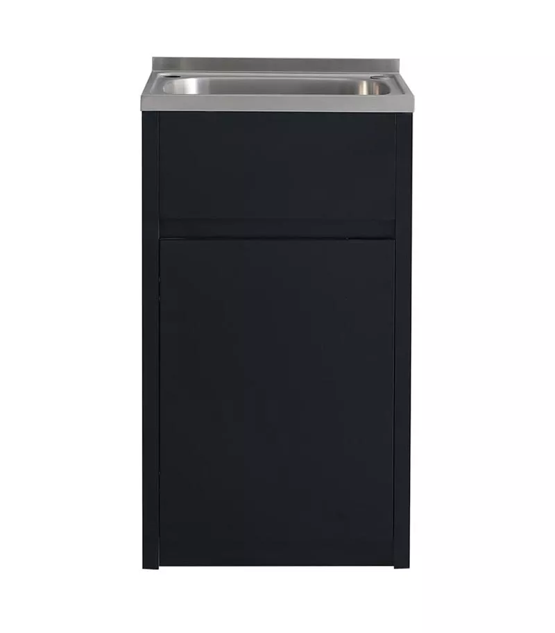 35L Matt Black PVC Laundry Tub With Stainless Steel Sink