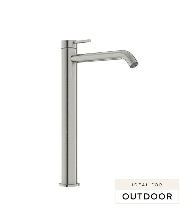 Elle 316 Stainless Steel Tall Basin Mixer - Brushed Stainless Steel