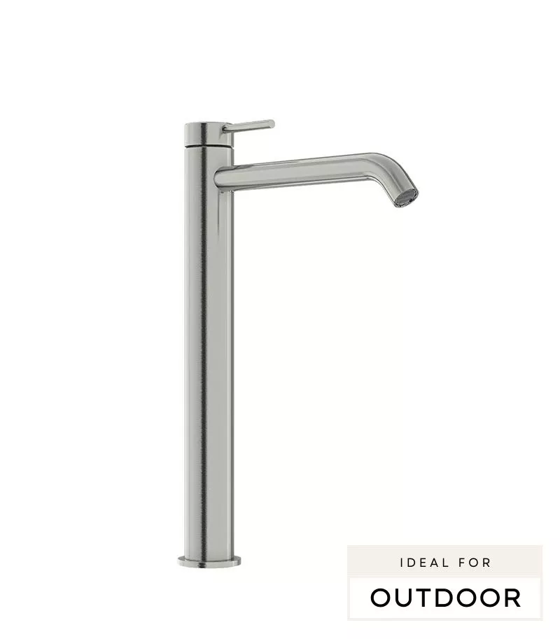 Elle 316 Stainless Steel Tall Basin Mixer - Brushed Stainless Steel