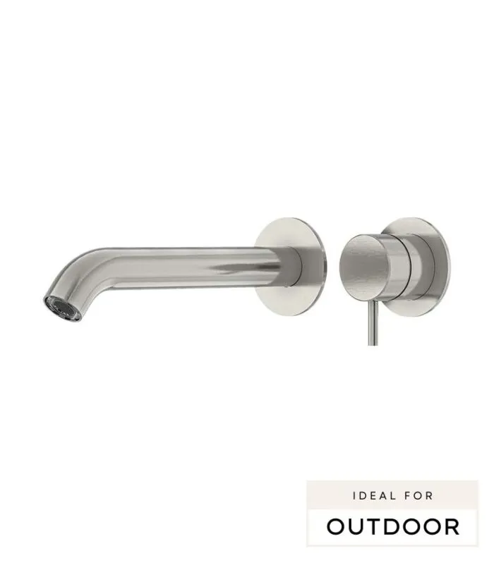 Elle 316 Stainless Steel Wall Outlet Mixer - Brushed Stainless Steel