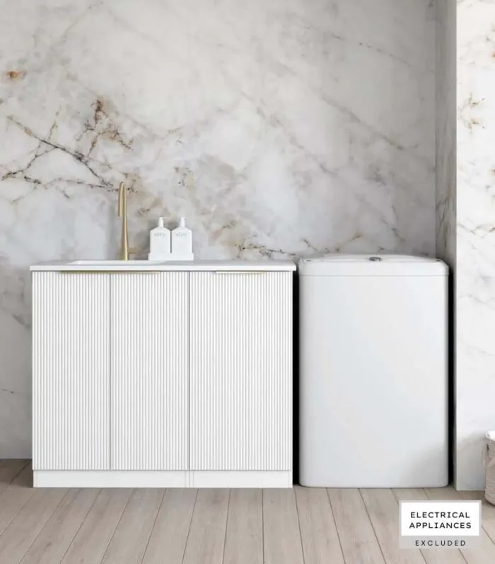 Bondi Laundry Base Cabinet Set 1060mm - Matt White