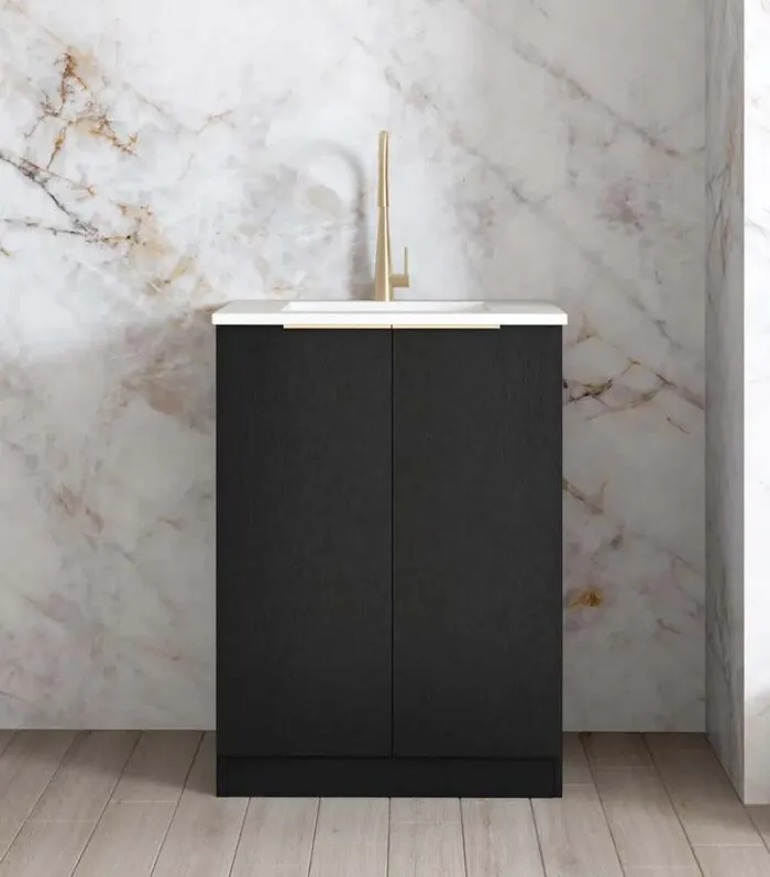 Bondi Base Cabinet Laundry Set 650mm - Black Oak