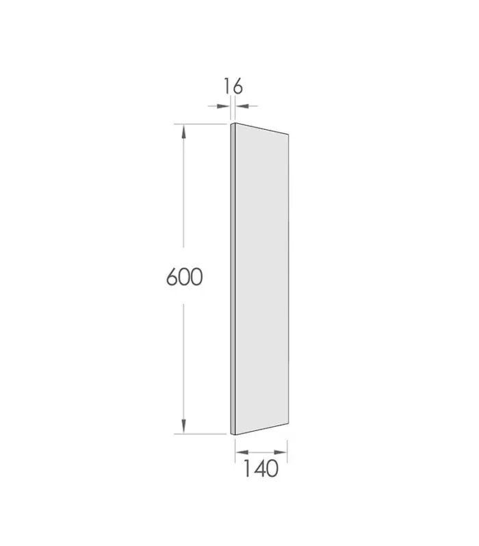 Laundry Cabinet Filler Panel 600x140x16mm Specification