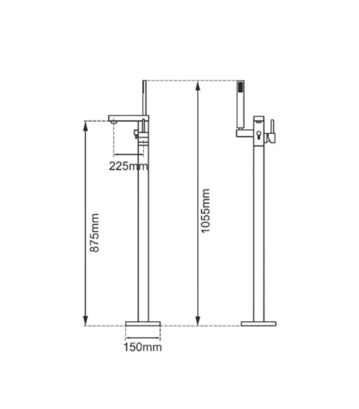 Taurus Freestanding Bath Mixer Set - Specification