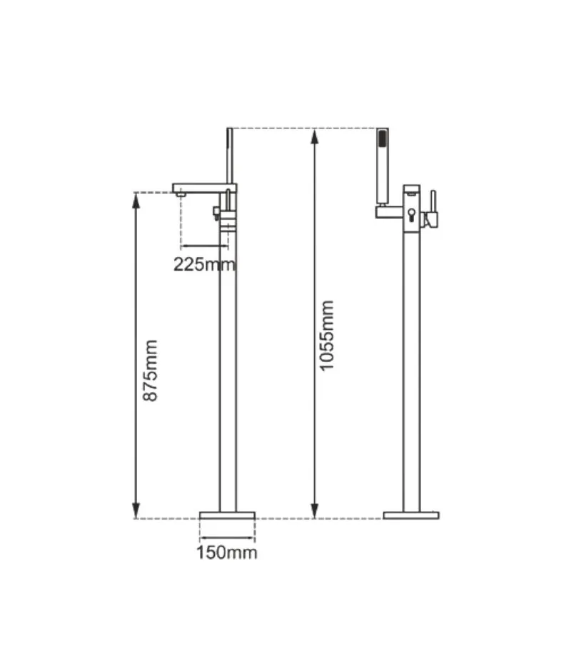 Taurus Freestanding Bath Mixer Set - Specification
